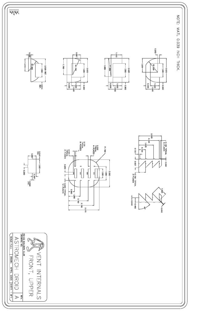 R2-D2207 Body - Front Vent Internals- Upper