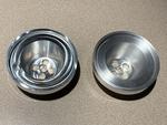 hub prior to sanding (left) and after (right)