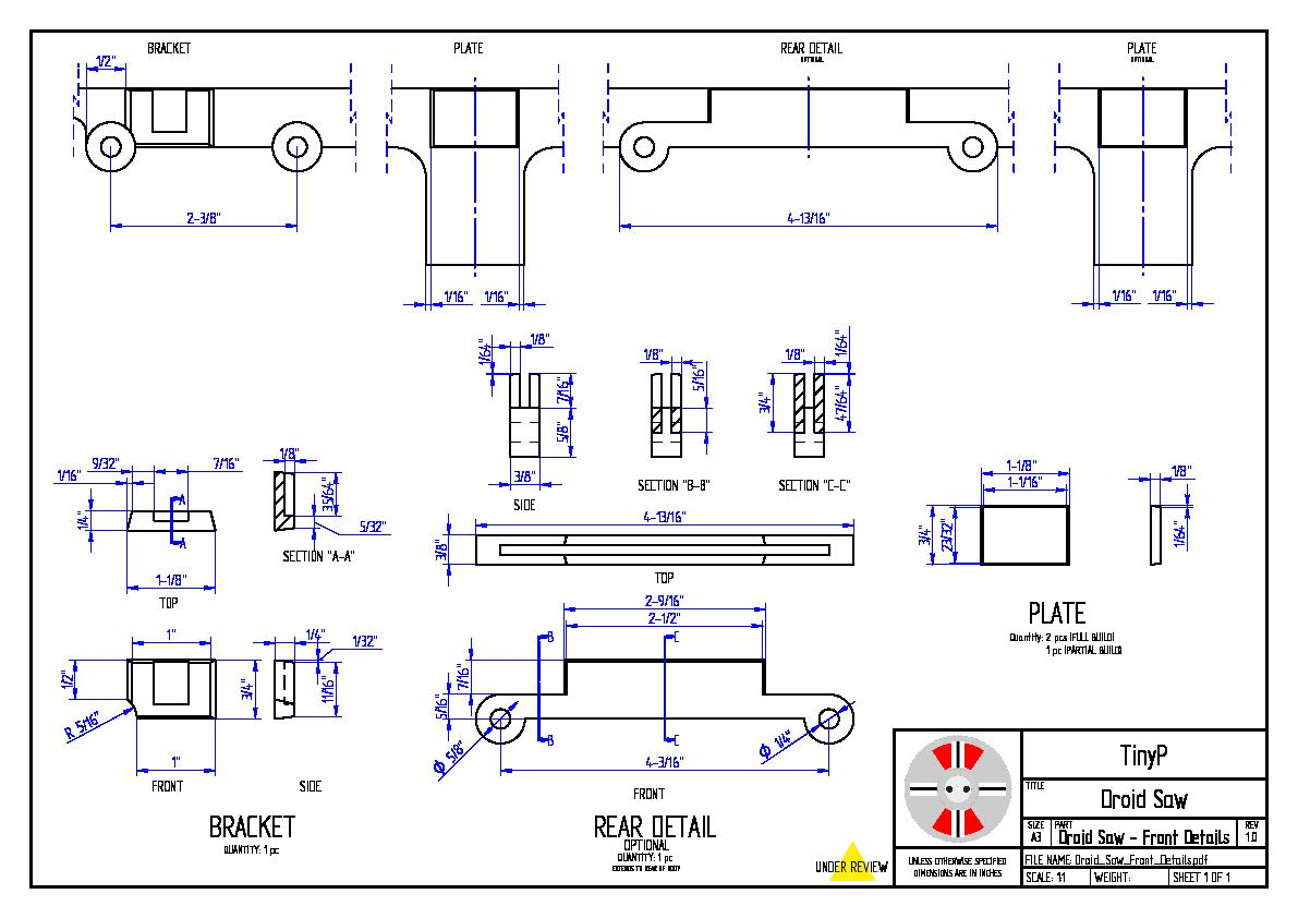 TinyP R2-D2 Droid Saw - Body Details - Front