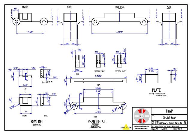 TinyP R2-D2 Droid Saw - Body Details - Front