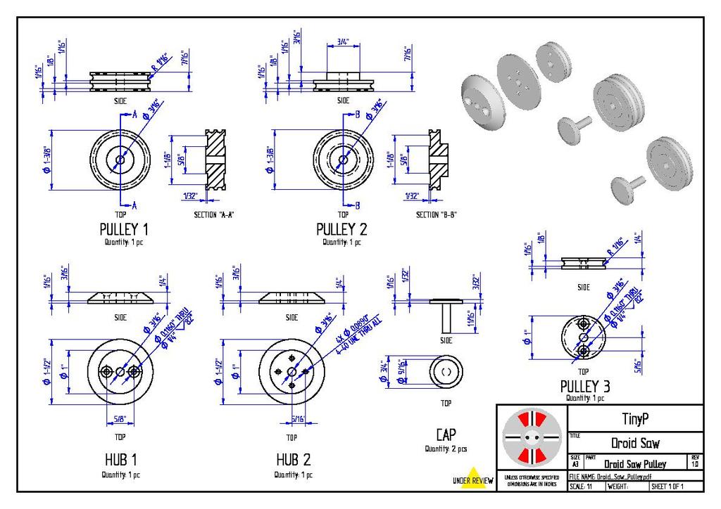 TinyP R2-D2 Droid Saw - Pulley